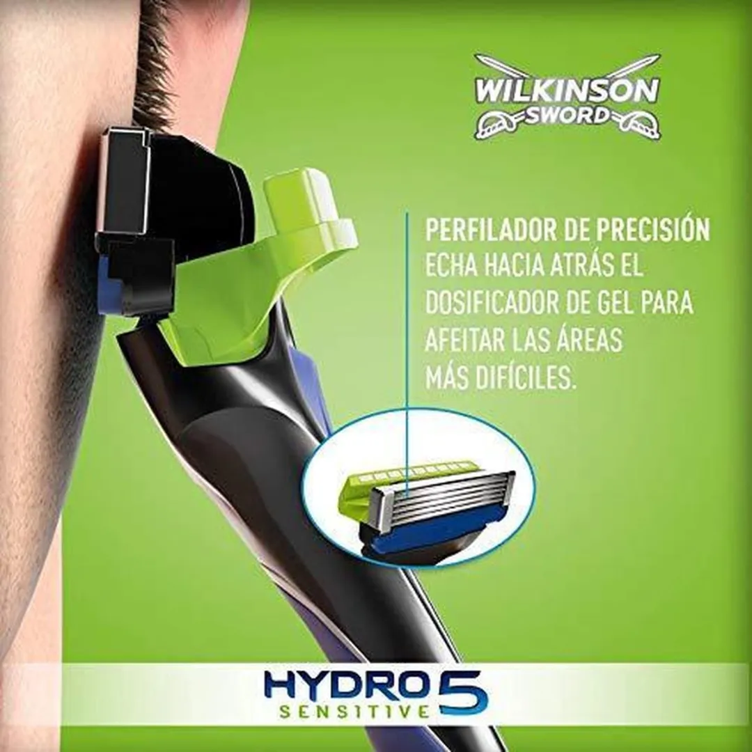 Wilkinson Sword Hydro 5 Sensitive Houder - 5 Scheerbladen - Groen/Zilver