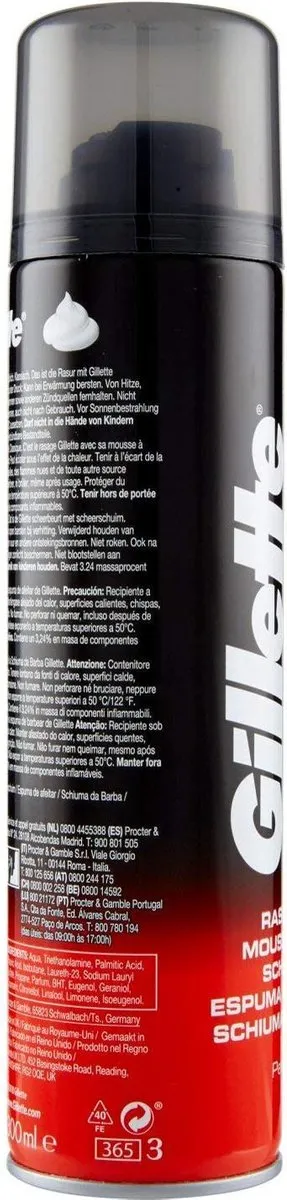 Gillette Basic Scheerschuim 200ml - 6 Stuks