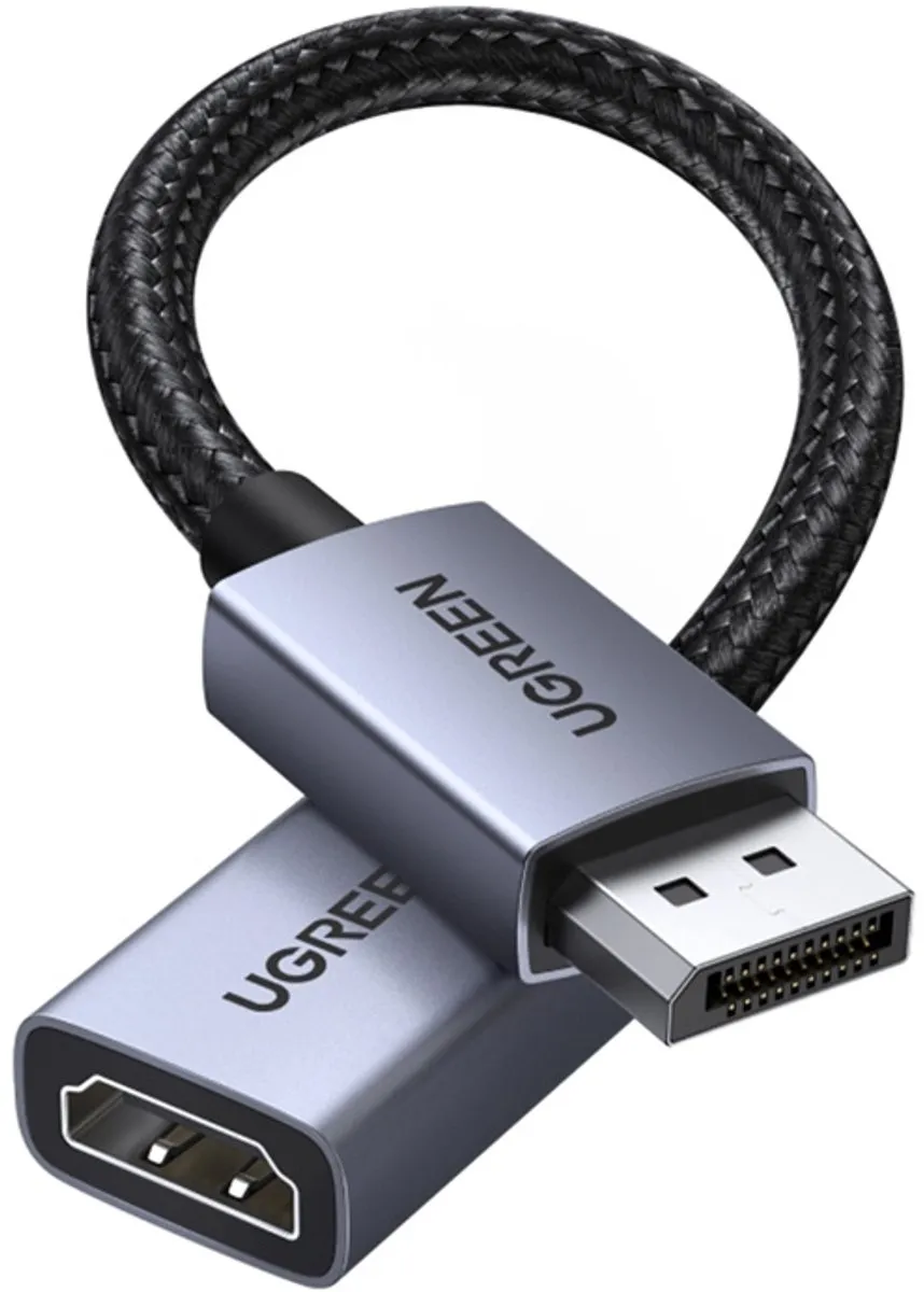 Ugreen DisplayPort naar HDMI-kabel 4K 20cm - Zwart