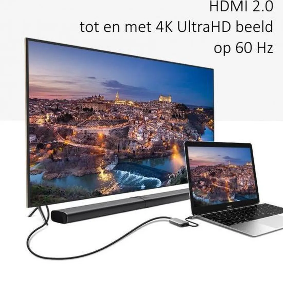 Ugreen USB-C naar HDMI 2.0 Adapter 4K@60Hz - Grijs