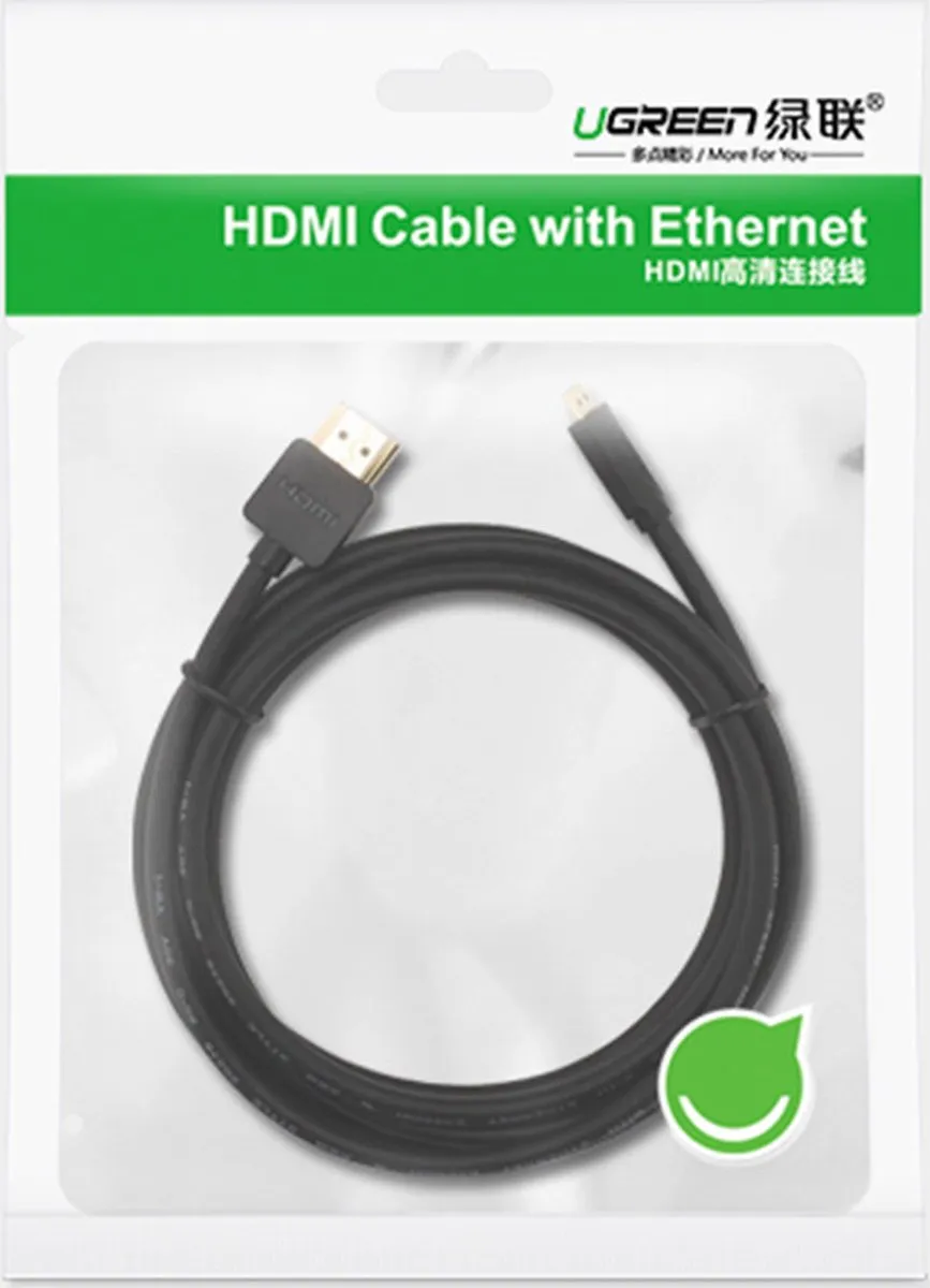 Ugreen Micro HDMI HDMI Kabel 3m - Zwart - afbeelding 6 van 6