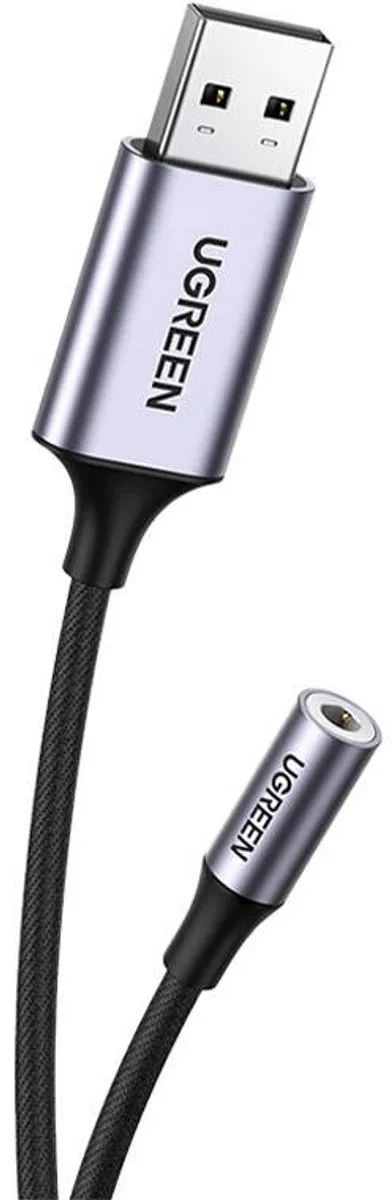 UGREEN USB naar 3.5mm Audio Adapter - Grijs