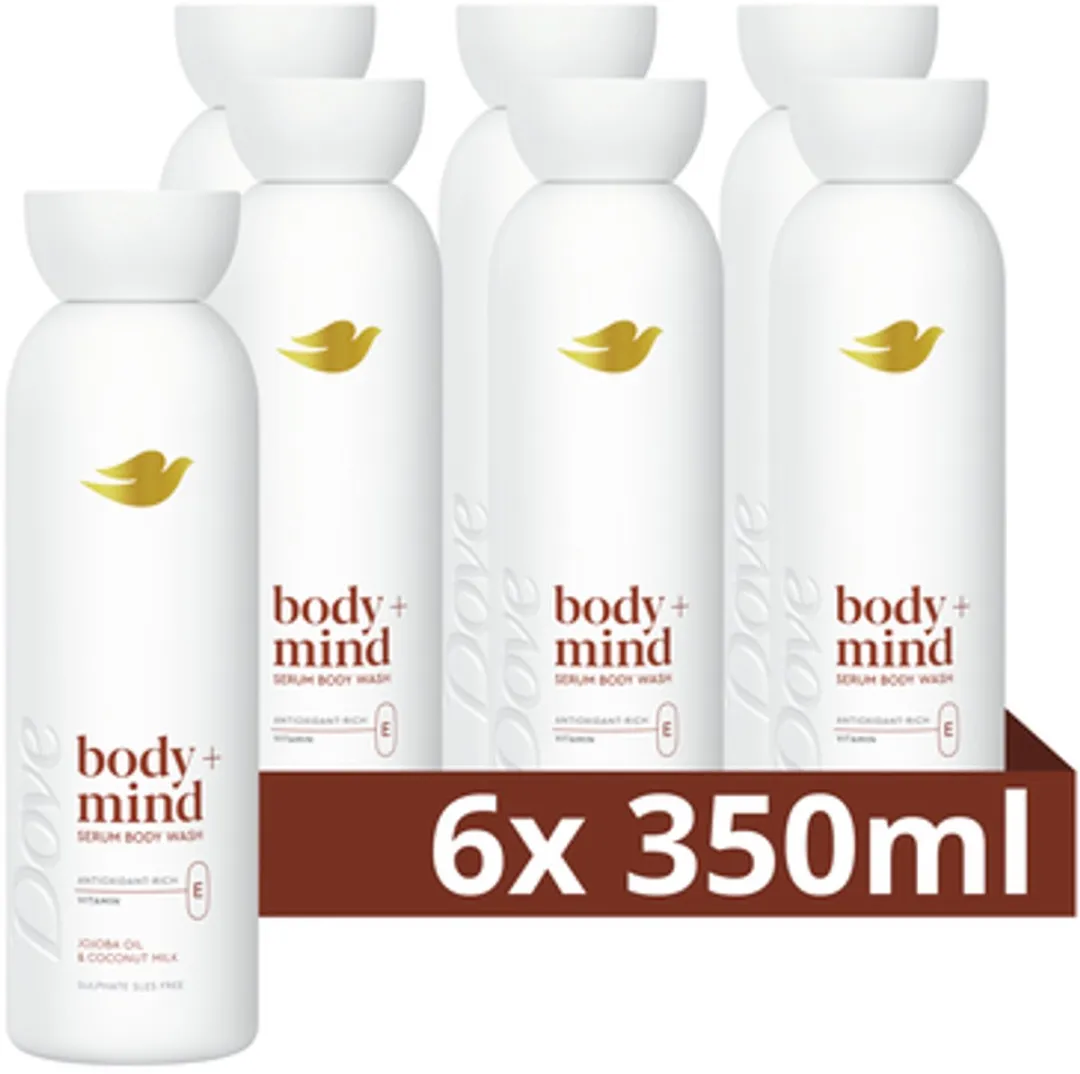 Dove Body+Mind Serum Douchegel - 2100ml (6x350ml) - Jojoba & Kokosmelk
