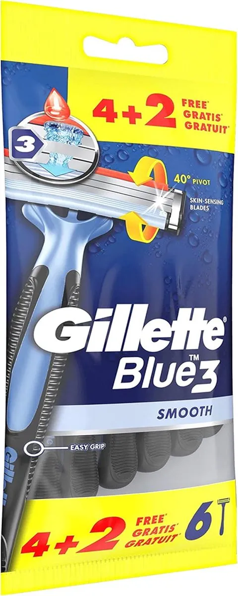 Gillette Blue3 Wegwerpscheermesjes - 6 Stuks