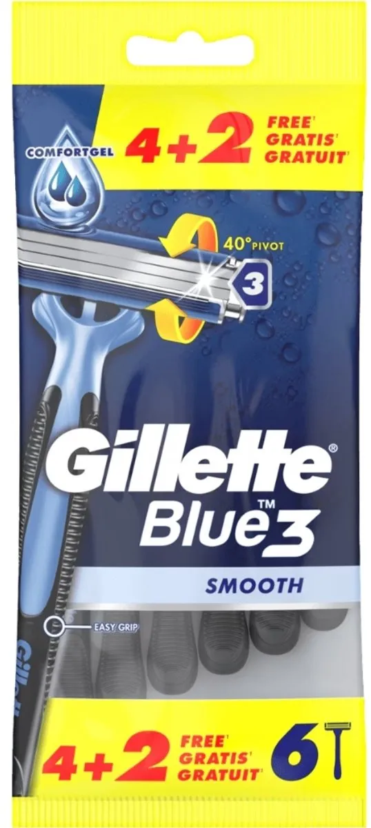 Gillette Blue3 Wegwerpscheermesjes - 6 Stuks