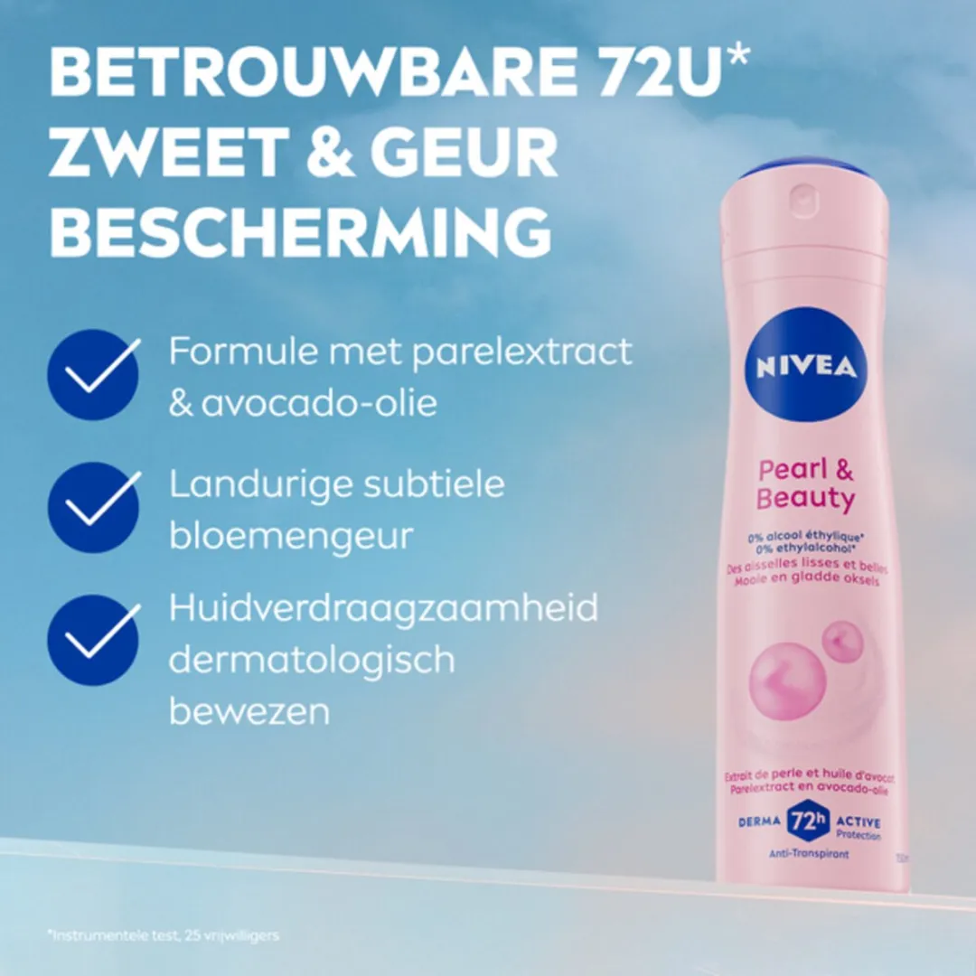 NIVEA Pearl & Beauty Anti-Transpirant Spray 150ml - 10 Stuks
