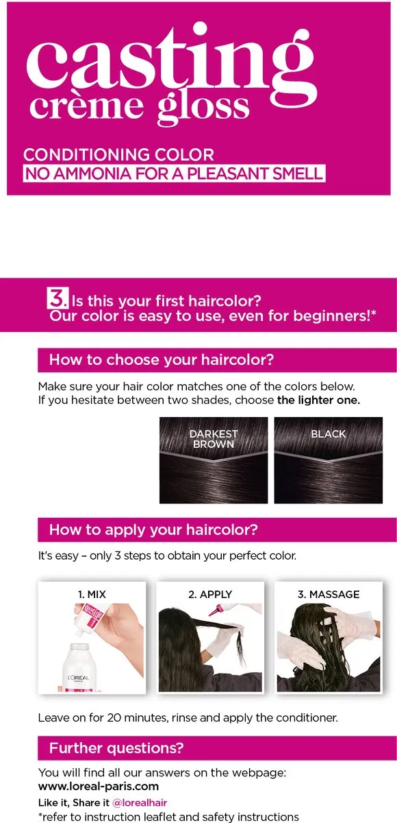 L'Oréal Paris Casting Crème Gloss 200 Zeer Donkerbruin - 1030ml