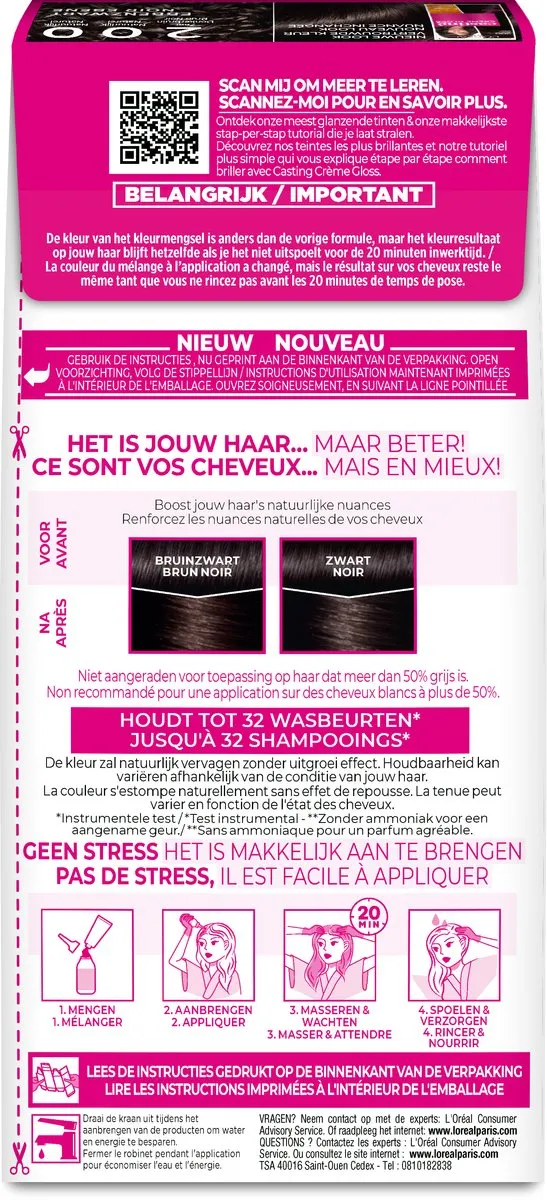 L'Oréal Paris Casting Crème Gloss 200 Zeer Donkerbruin - 1030ml