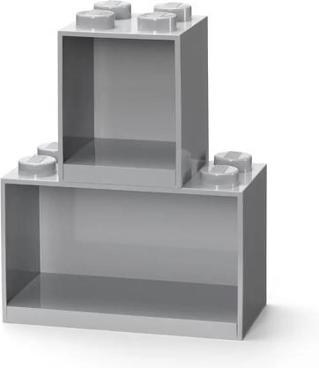 LEGO Iconic Wandschap Brick 4 en 8 - Grijs