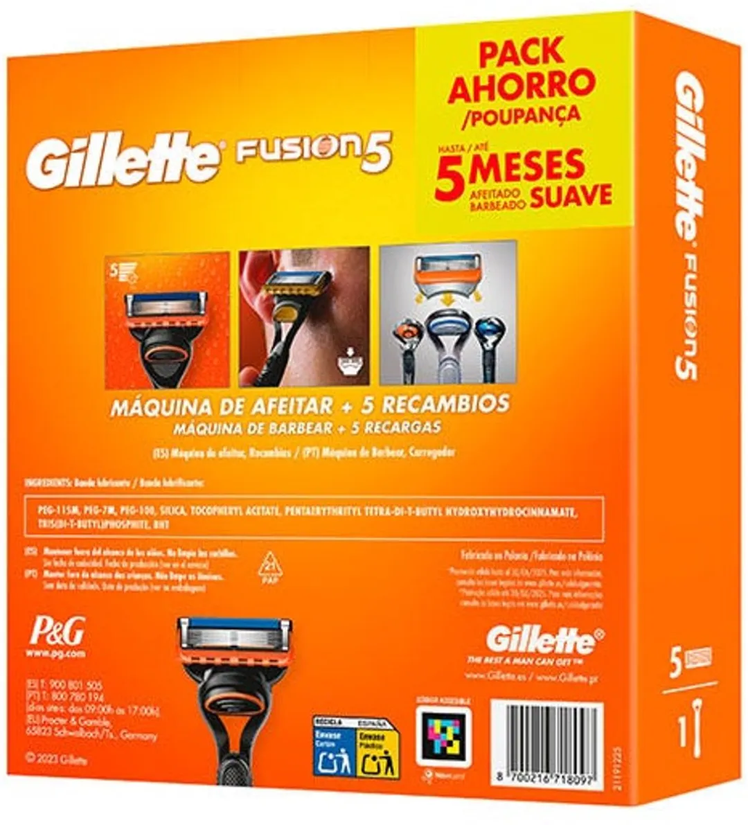 Gillette Fusion5 Scheermes - 5 Mesjes - Oranje