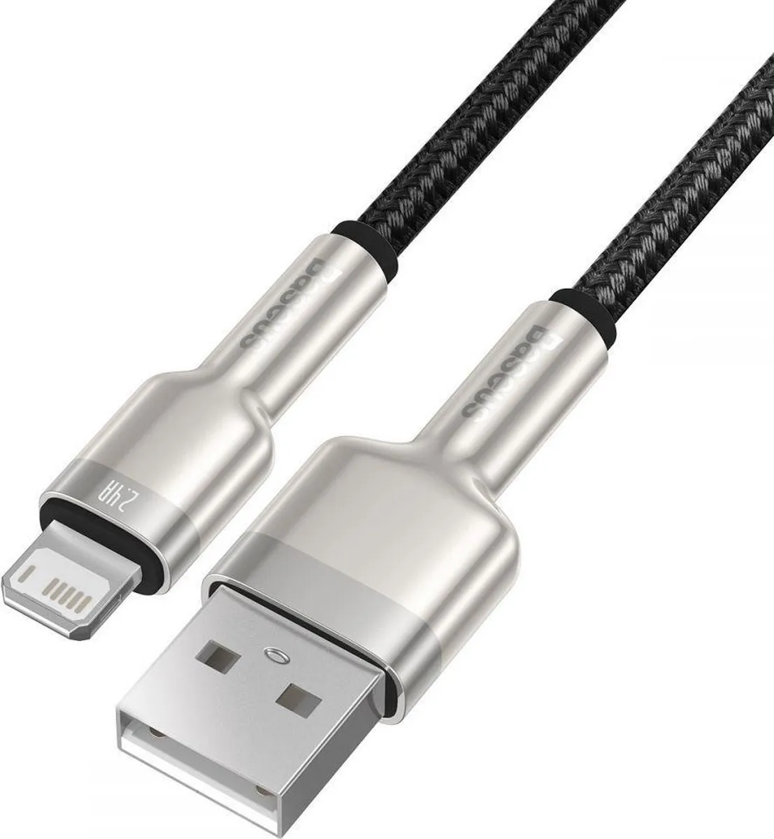 Baseus Cafule Metalen USB-A/Lightning Kabel 1m - Zwart - afbeelding 6 van 6