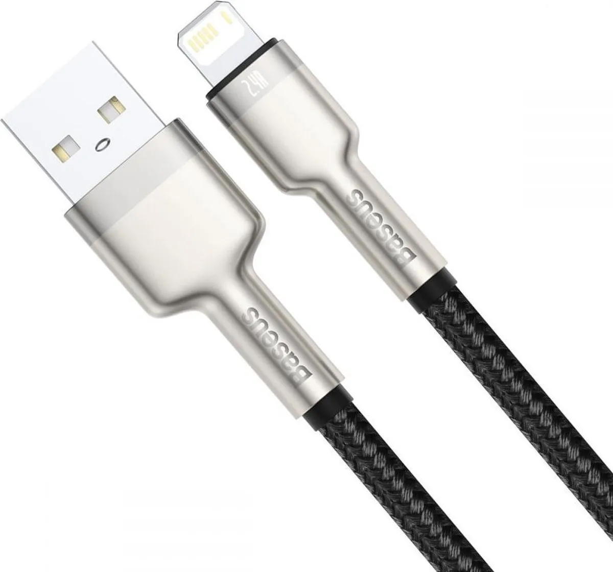 Baseus Cafule Metalen USB-A/Lightning Kabel 1m - Zwart