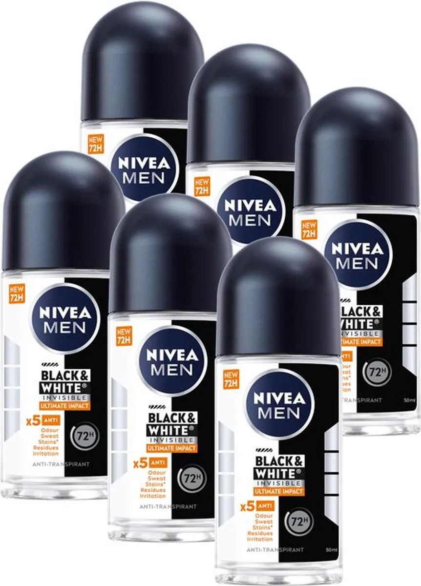 NIVEA MEN Black & White Ultimate Impact Anti-Transpirant Roller - 300ml