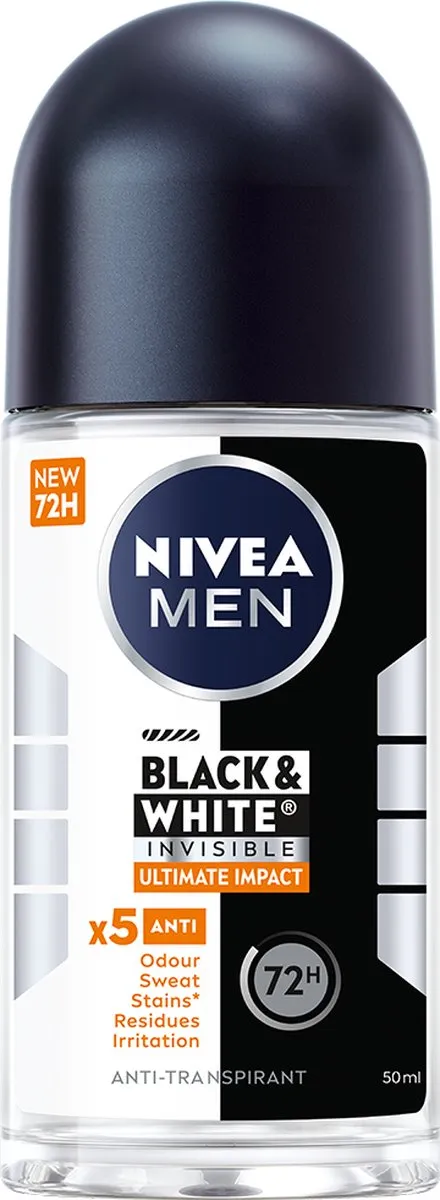 NIVEA MEN Black & White Ultimate Impact Anti-Transpirant Roller - 300ml - afbeelding 6 van 6