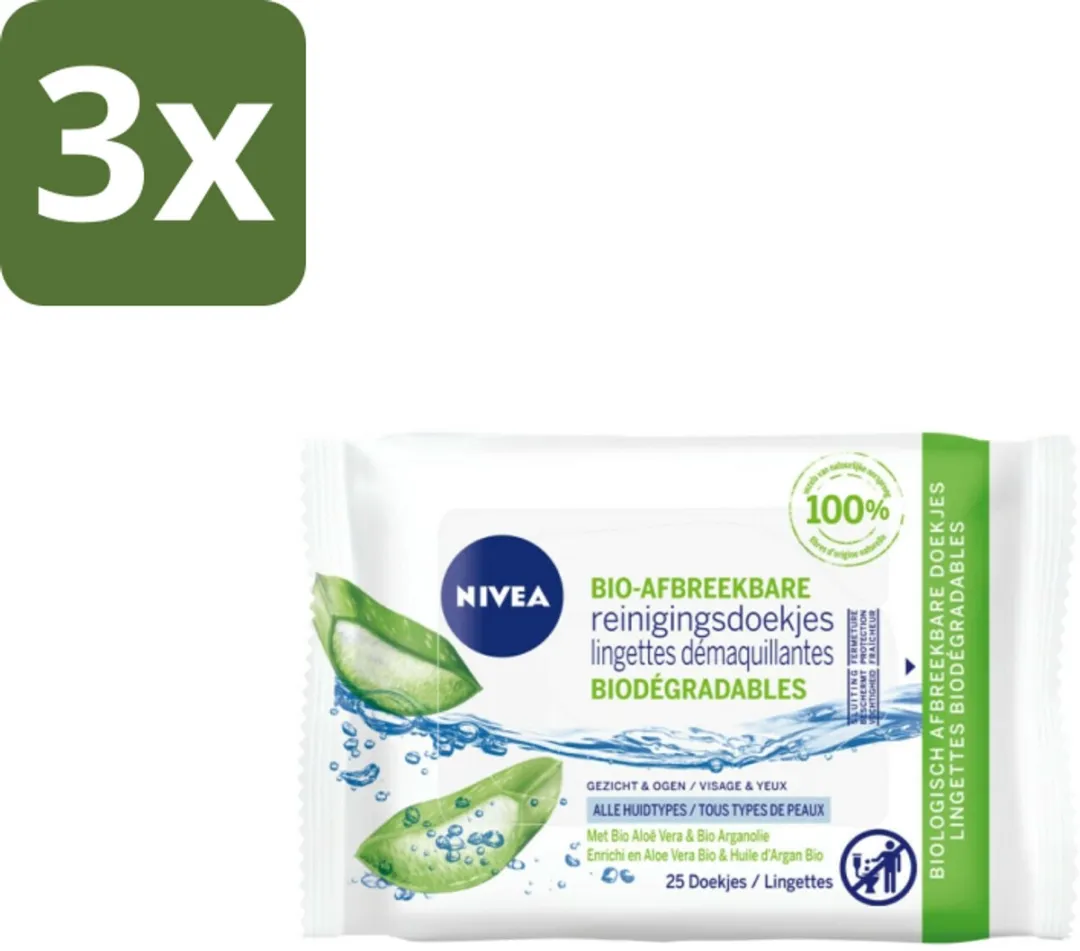 NIVEA Bio Aloe Vera Reinigingsdoekjes 75 Stuks