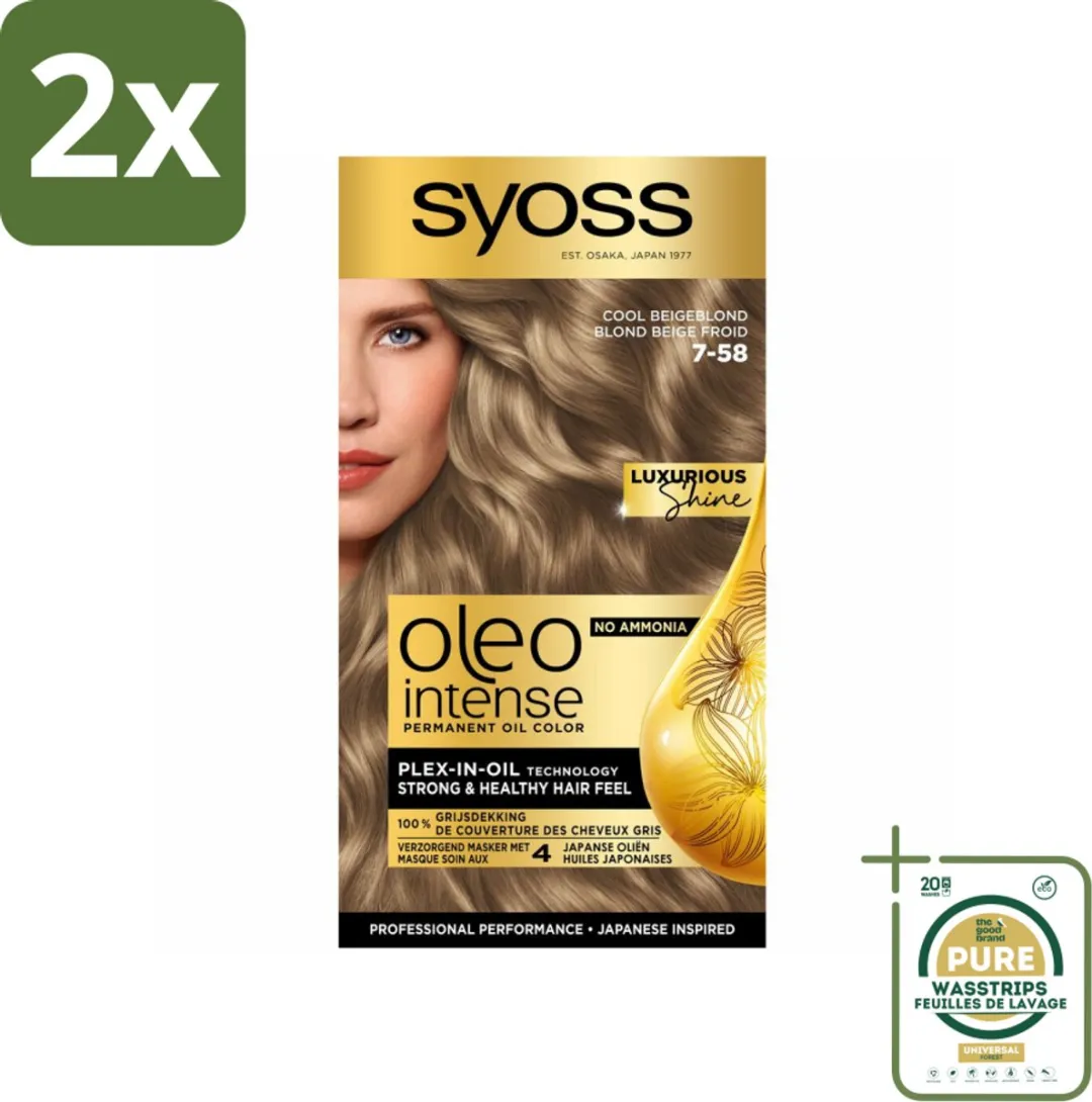 SYOSS Oleo Intense 7-58 Cool Beige Blond Haarverf 2x230ml