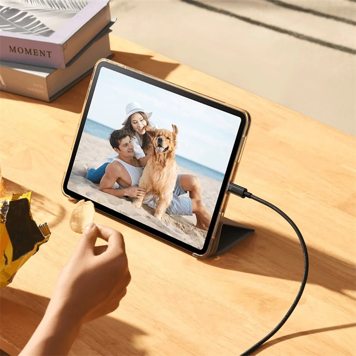 Baseus Wolfraam USB-C Kabel 240W 2m - Zwart - afbeelding 6 van 6