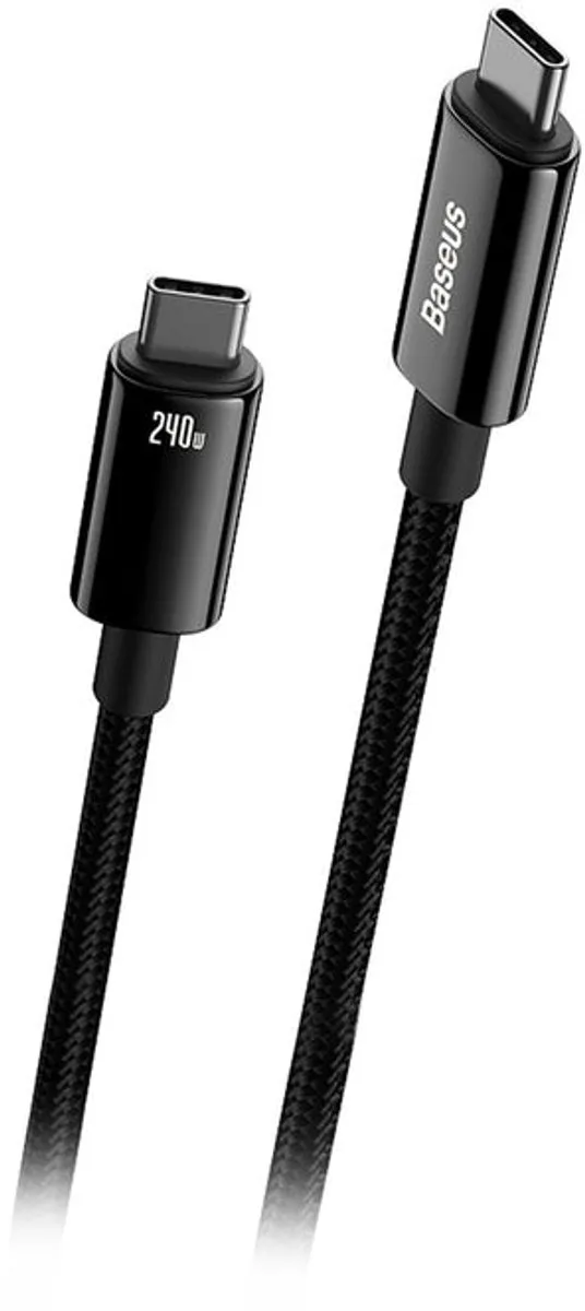 Baseus Wolfraam USB-C Kabel 240W 2m - Zwart