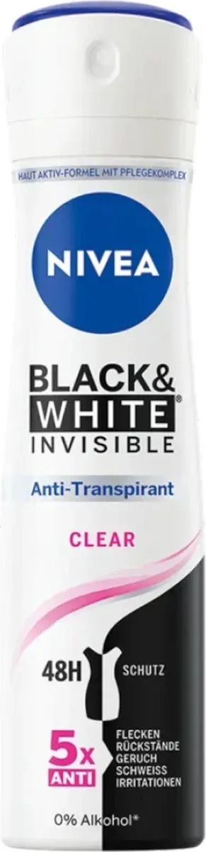 NIVEA Black & White Invisible Clear Deo Spray 150ml