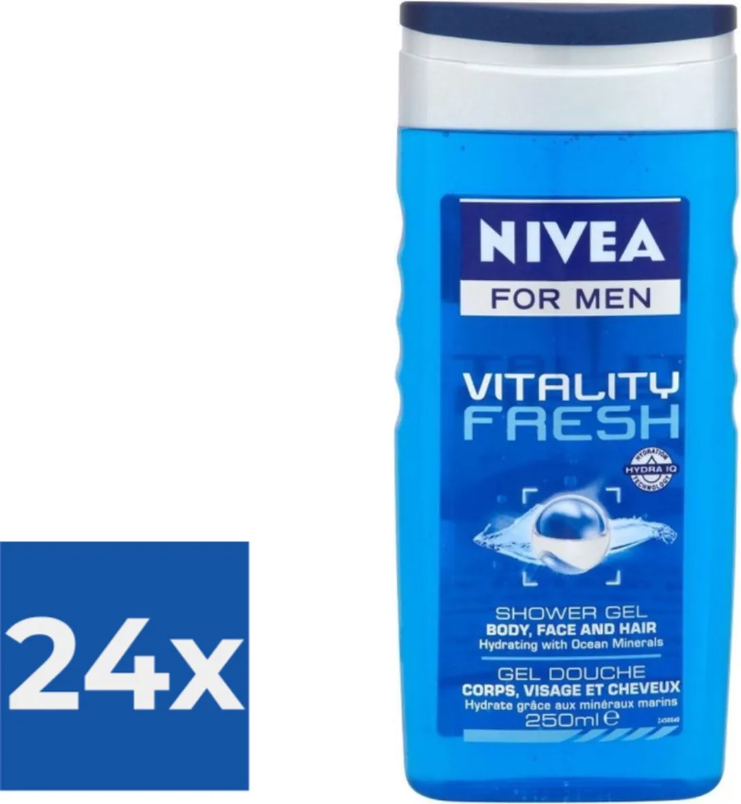 NIVEA For Men Vitality Fresh Douchegel 250ml - 24 Stuks