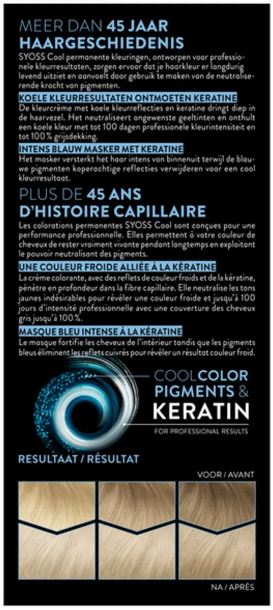 1 x SYOSS - Coloration 9-5 Frozen Pearl Blonde - Haarverf - Grijsdekking - Vermindert Haarbreuk - Haarverf - Permanente Haarkleuring - Grijsdekking - Haarverf 9-5 - Keratine