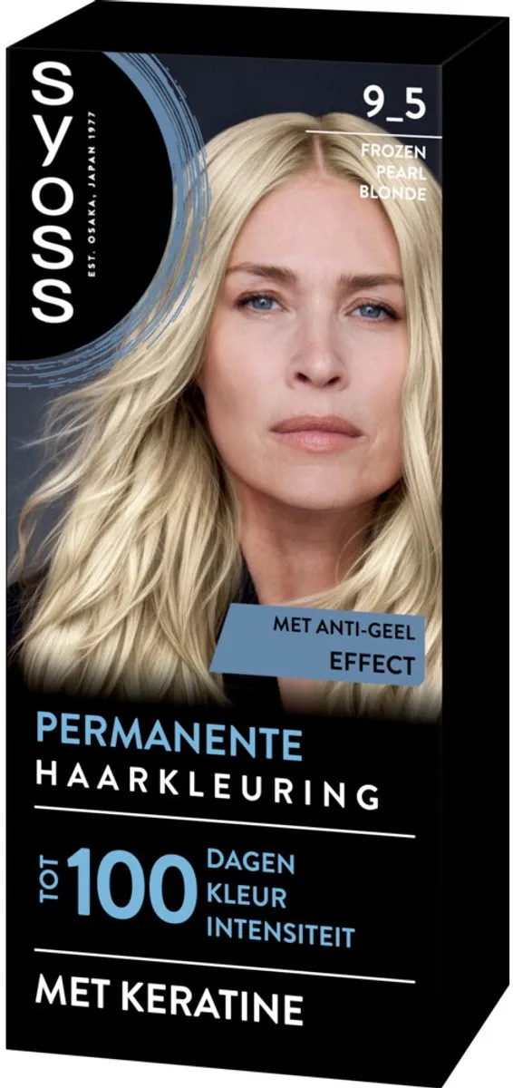1 x SYOSS - Coloration 9-5 Frozen Pearl Blonde - Haarverf - Grijsdekking - Vermindert Haarbreuk - Haarverf - Permanente Haarkleuring - Grijsdekking - Haarverf 9-5 - Keratine