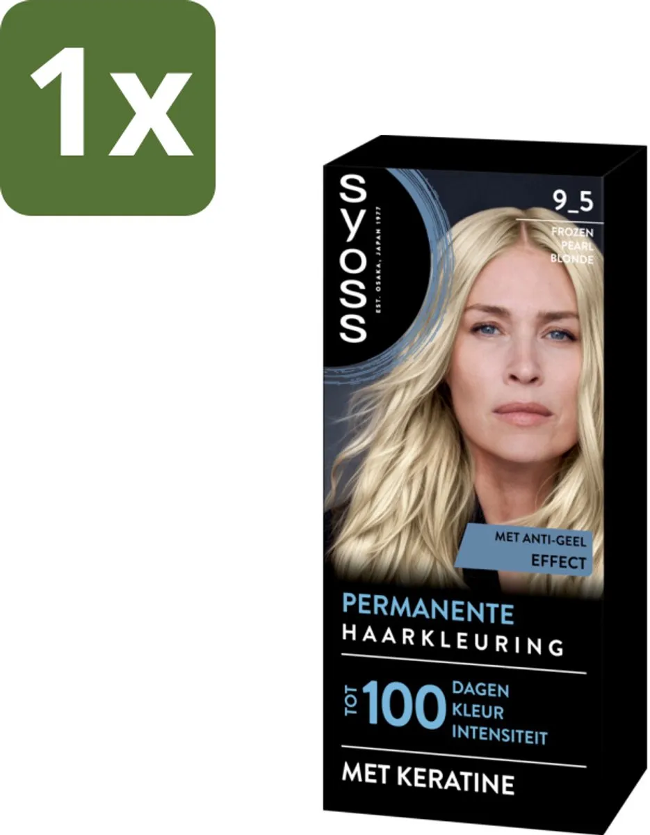 1 x SYOSS - Coloration 9-5 Frozen Pearl Blonde - Haarverf - Grijsdekking - Vermindert Haarbreuk - Haarverf - Permanente Haarkleuring - Grijsdekking - Haarverf 9-5 - Keratine