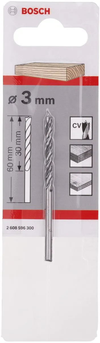 Bosch Houtspiraalboren Standard 3mm - 3x33x61mm