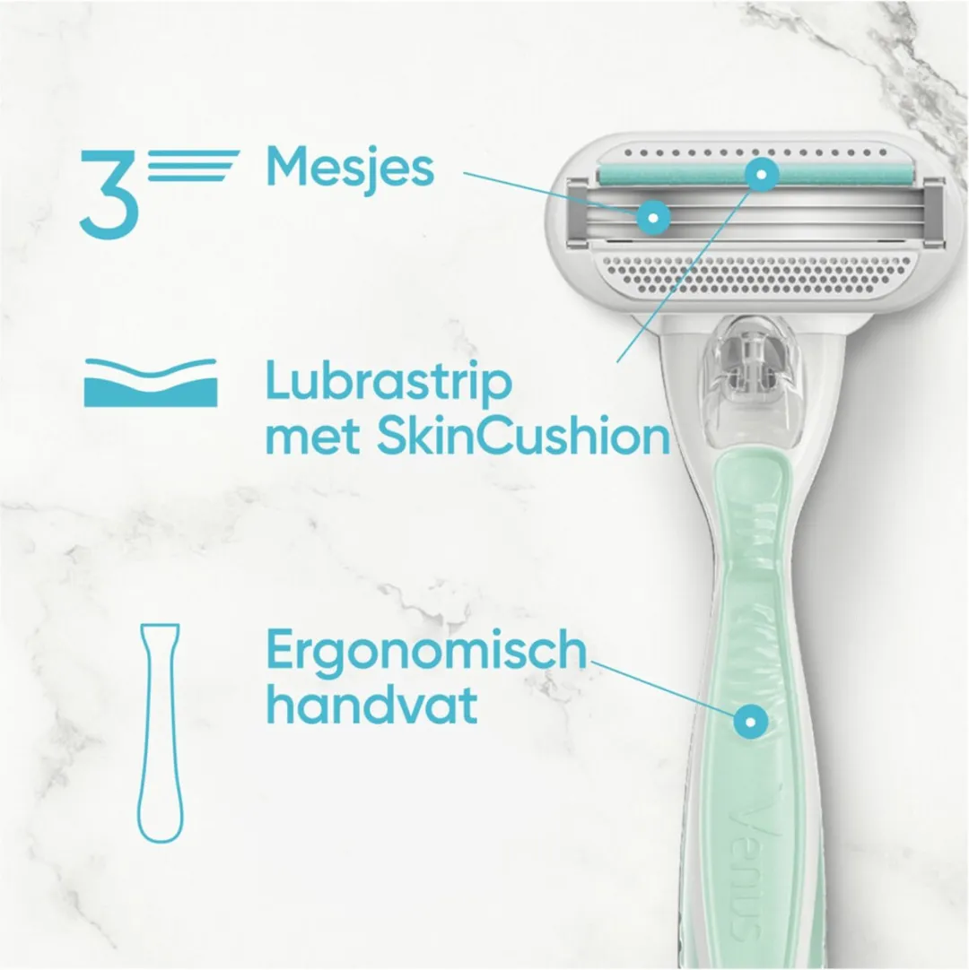 Gillette Venus Smooth Sensitive Scheersysteem 5 Bladen - Lichtgroen