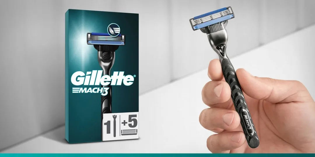 Gillette Mach3 Scheerset - 5 Mesjes - Blauw/Zilver/Zwart