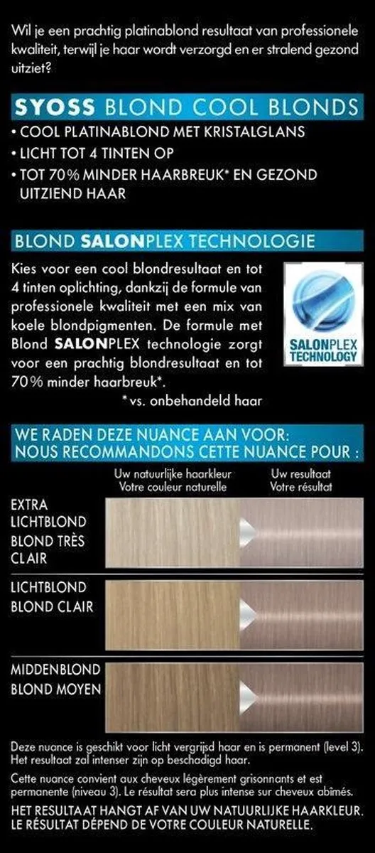 SYOSS Haarverf 12-59 Cool Platinablond - 4x115ml