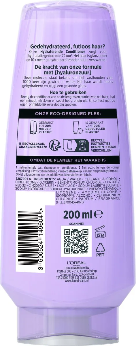 L'Oréal Paris Elvive Hydra Hyaluronic Conditioner 200ml - 6 Stuks - afbeelding 6 van 6
