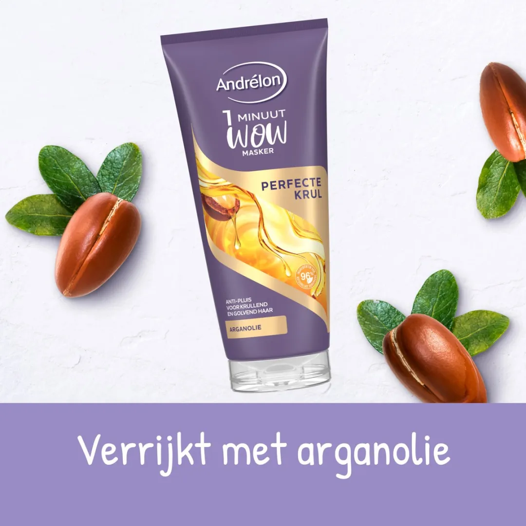 Andrélon 1 Minuut WOW Masker Krullend Haar 6x180ml