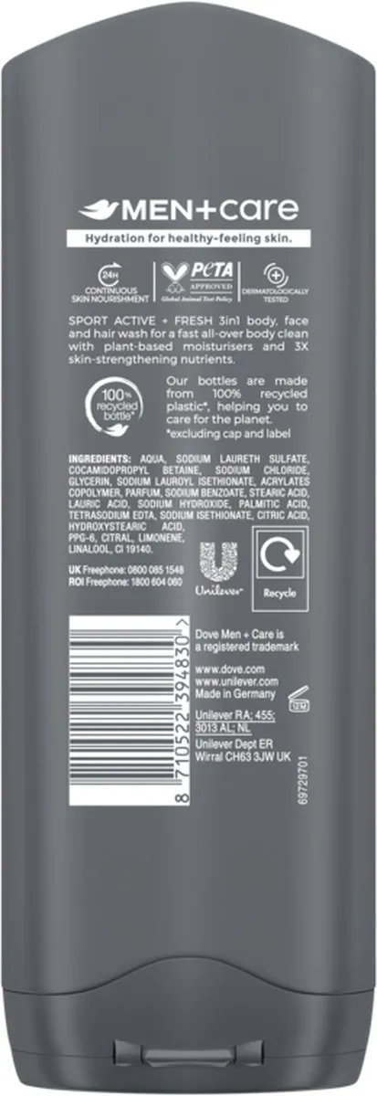 Dove Men+Care Sport Active Fresh Douchegel - 6x250ml