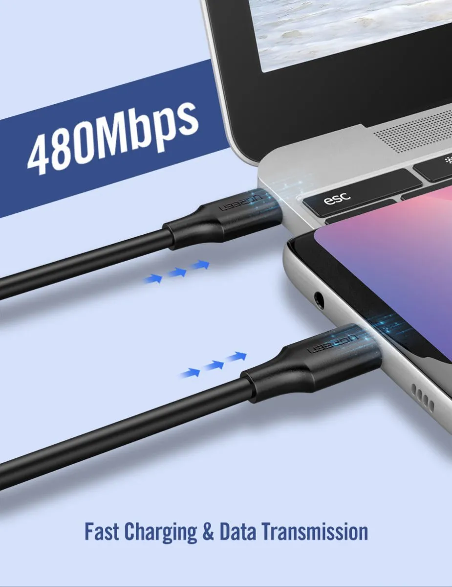 UGREEN USB-C naar USB-C Kabel 3.0 - 3m - Zwart