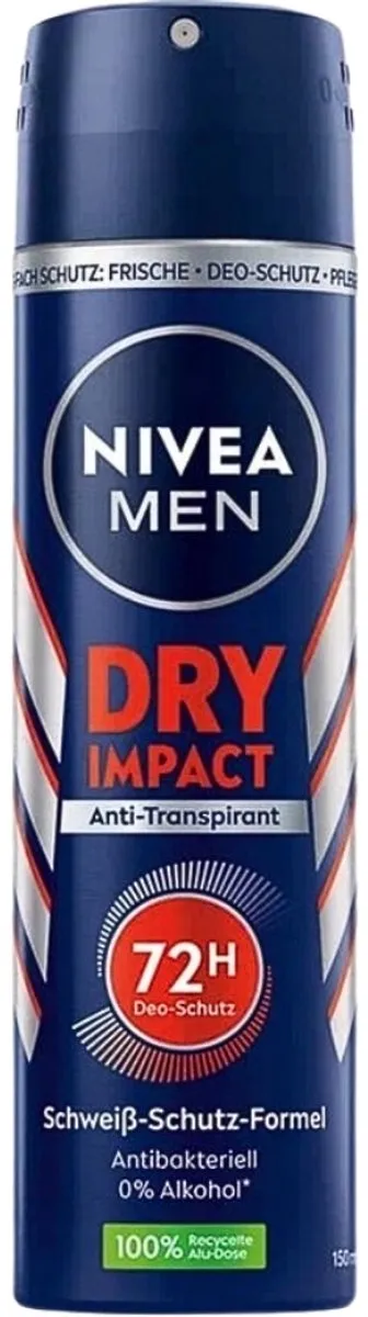 NIVEA Men Deo Spray Dry Impact 150ml - 2 Stuks
