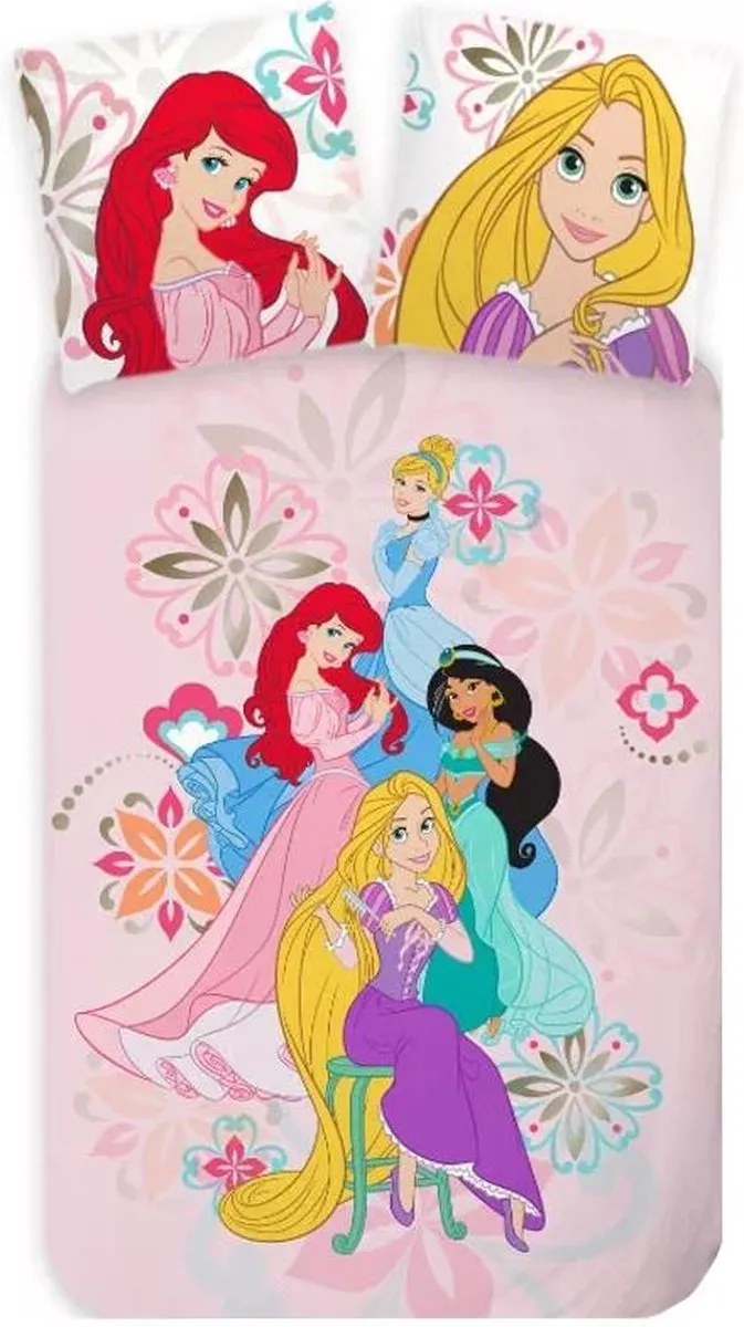 Disney Princess Peuterdekbedovertrek Bloem Roze - 100x135cm Katoen