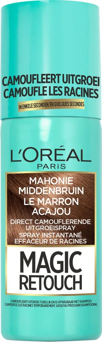 L'Oréal Paris Magic Retouch Mahonie Middenbruin - Uitgroeispray 75ml