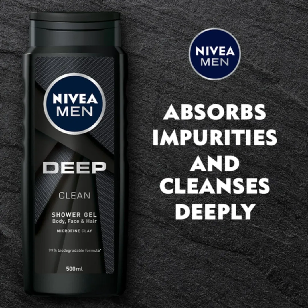 NIVEA Men Deep Clean Douchegel 250ml - 3 Stuks