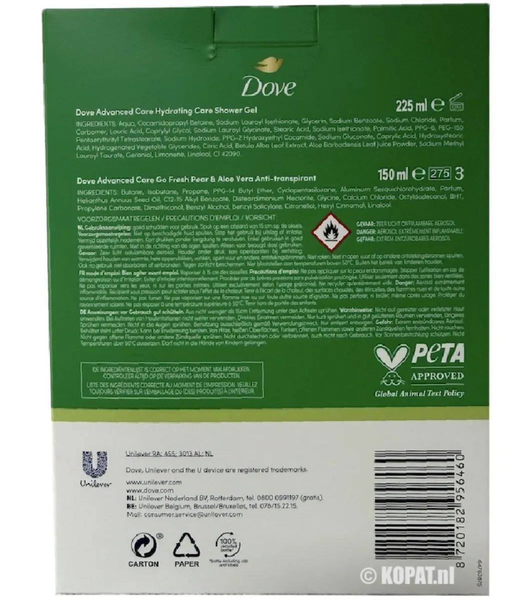 Dove Geschenkset Aloe Vera Duo - 225ml + 150ml - afbeelding 2 van 3