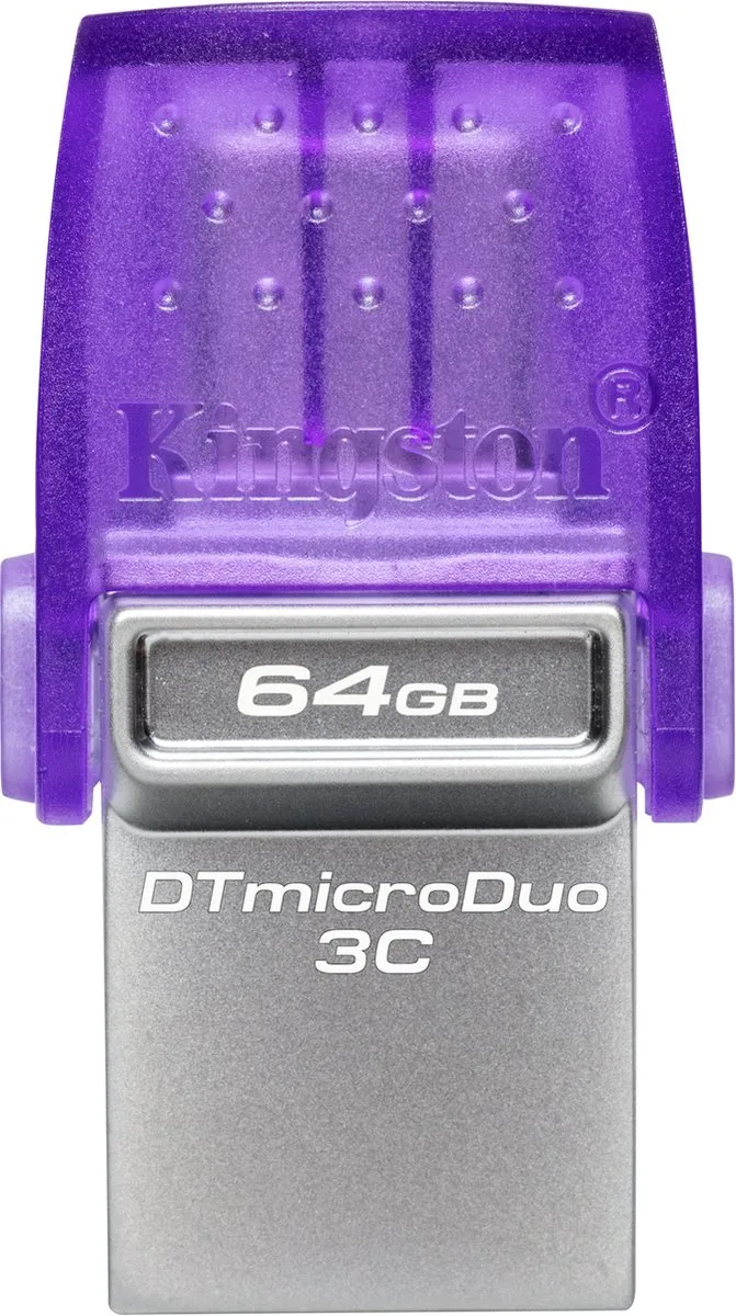 Kingston DataTraveler microDuo 3C 64GB USB-stick - RVS Violet