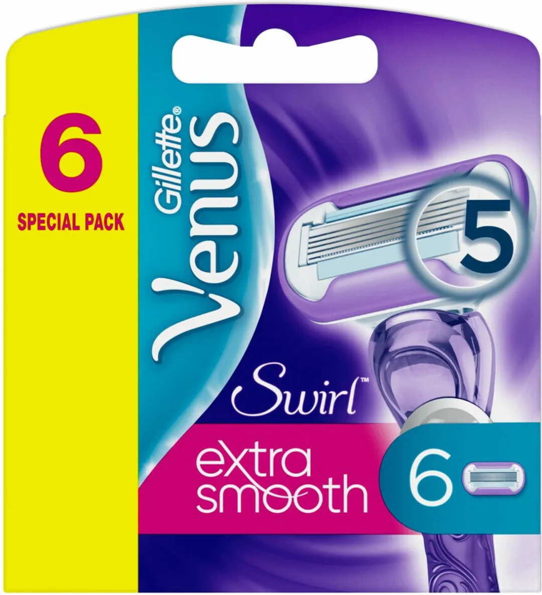Gillette Venus Swirl Scheermesjes 6 Stuks - 5 Bladen - Paars - afbeelding 6 van 6