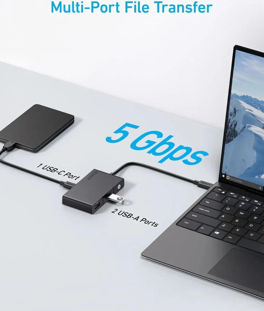 Anker 332 5-in-1 USB-C Hub A8356G11 - HDMI 1.4 - 100W - Zwart - afbeelding 6 van 6