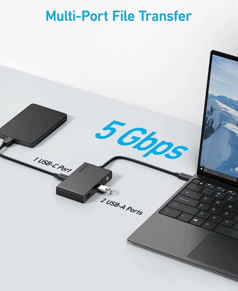 Anker 332 5-in-1 USB-C Hub A8356G11 - HDMI 1.4 - 100W - Zwart