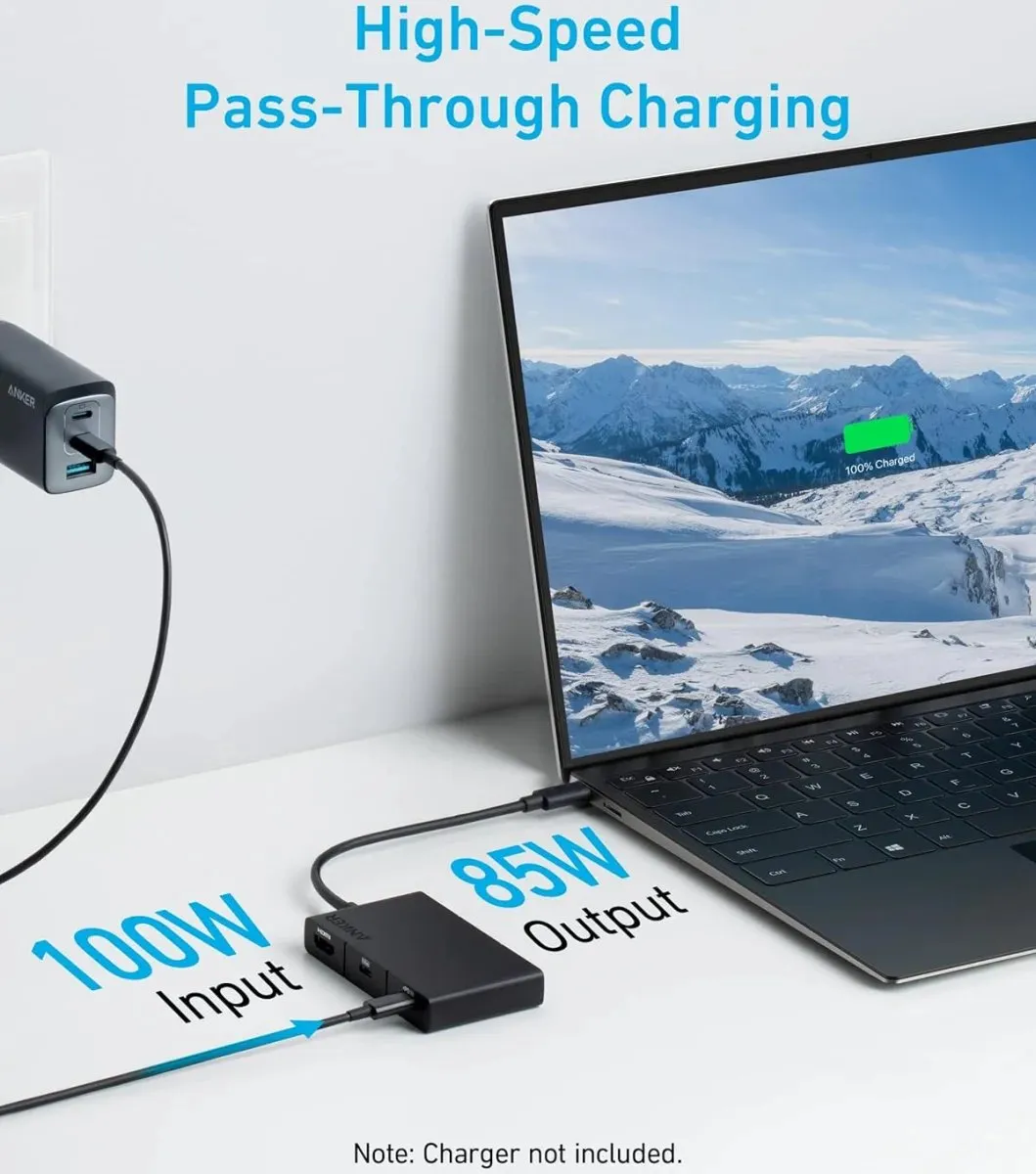 Anker 332 5-in-1 USB-C Hub A8356G11 - HDMI 1.4 - 100W - Zwart
