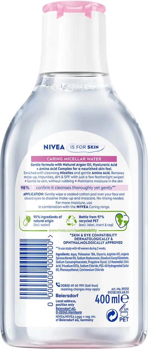 NIVEA Verzorgend Micellair Water 400ml - Droge huid