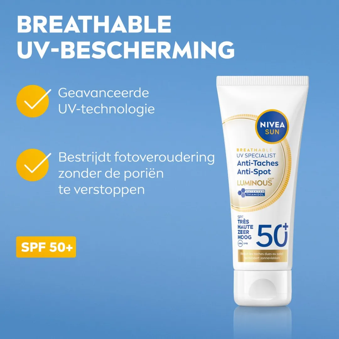NIVEA SUN Face Luminous Anti-Spot Zonnebrandcrème SPF50+ 40ml
