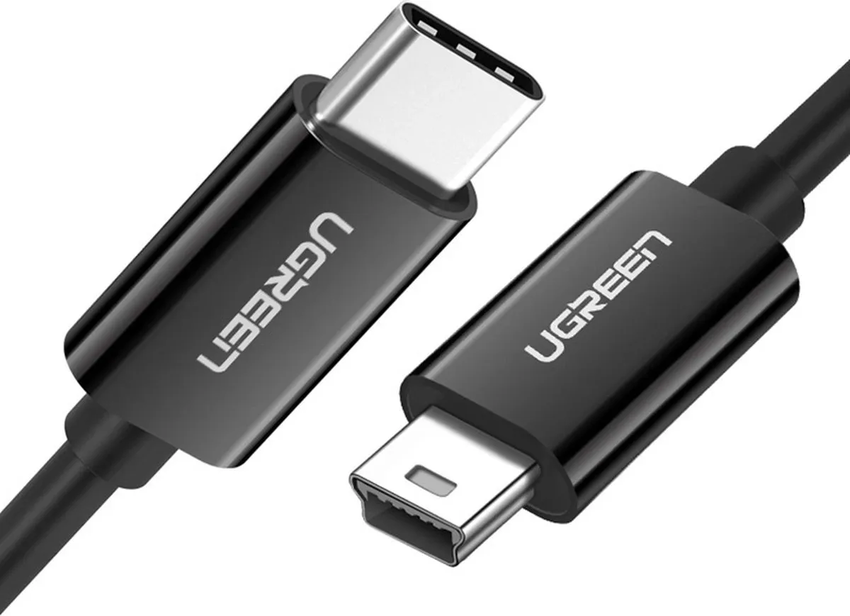 Ugreen US242 USB-C naar USB Mini Kabel 1m - Zwart