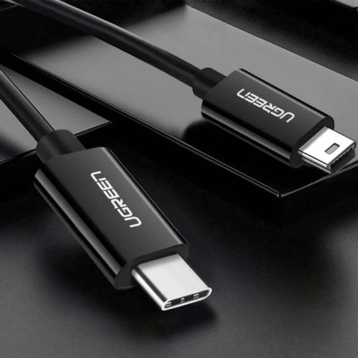 Ugreen US242 USB-C naar USB Mini Kabel 1m - Zwart - afbeelding 6 van 6