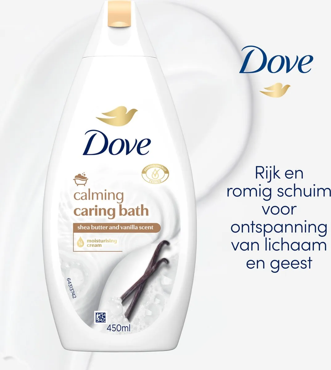 Dove Calming Caring Badcrème - Sheaboter & Vanille - 6x450ml